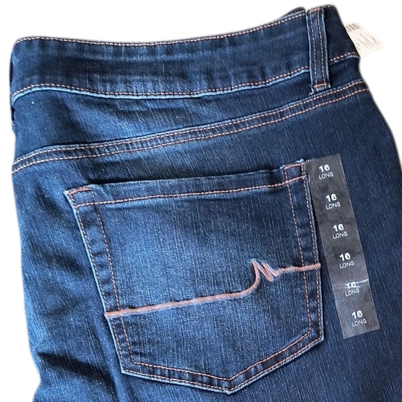 NWT Maurices Dark Blue Mid Rise SlimBoot Cut Jeans Size 16 Long - Picture 2 of 10